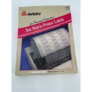 Avery Dot Matrix Printer Labels 4144 2.5" x 15/16" Continuous Feed Vintage